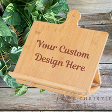 Load image into Gallery viewer, Customized Cookbook Stand, Tablet Holder, Custom Tablet Stand, iPad Holder, Cook Book Stand, Recipe Holder