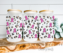 Load image into Gallery viewer, Beer Can Glass, Breast Cancer Awareness Coffee Glass, Soda Can Glass, Beer Can Glass With Lid, Iced Coffee Glass