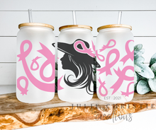 Load image into Gallery viewer, Beer Can Glass, Breast Cancer Awareness Coffee Glass, Soda Can Glass, Beer Can Glass With Lid, Iced Coffee Glass