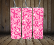 Load image into Gallery viewer, Breast Cancer Gift, Breast Cancer Awareness Motivational 20oz Tumbler, Pink Ribbon Tumbler, Gift For the Cause