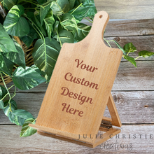 Load image into Gallery viewer, Customized Cookbook Stand, Tablet Holder, Custom Tablet Stand, iPad Holder, Cook Book Stand, Recipe Holder