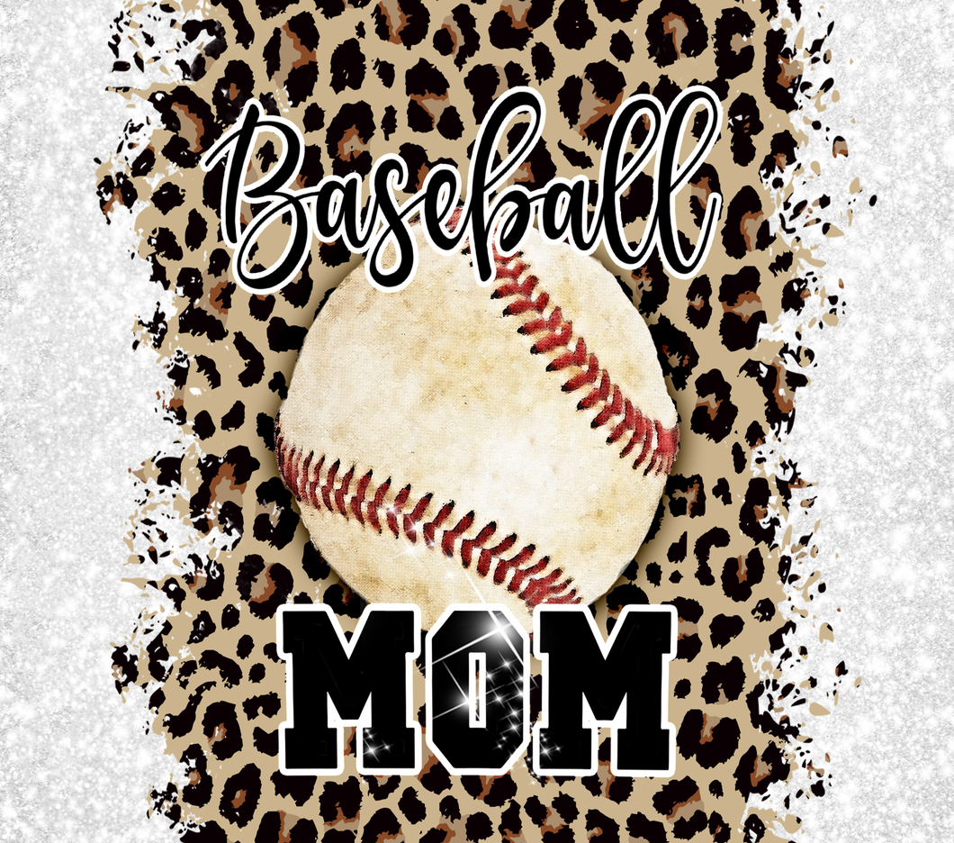 Baseball Mom Leopard Glam 20 oz Tumbler