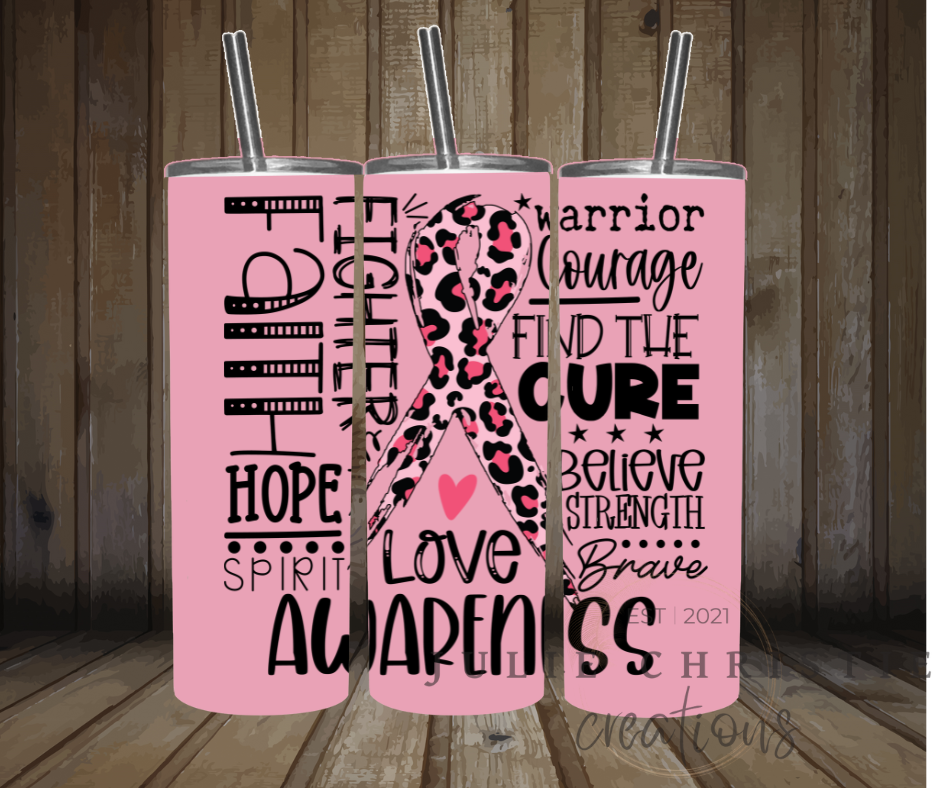 Cute Tumblers  Give Cancer The Boot Breast Cancer Awareness Tumbler – Pink  Warrior Gifts.com