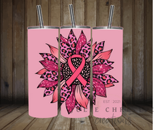 Load image into Gallery viewer, Breast Cancer Gift, Breast Cancer Awareness Motivational 20oz Tumbler, Pink Ribbon Tumbler, Gift For the Cause
