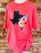 Load image into Gallery viewer, Floral Texas on Coral Silk
